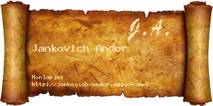 Jankovich Andor névjegykártya