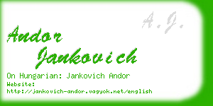 andor jankovich business card